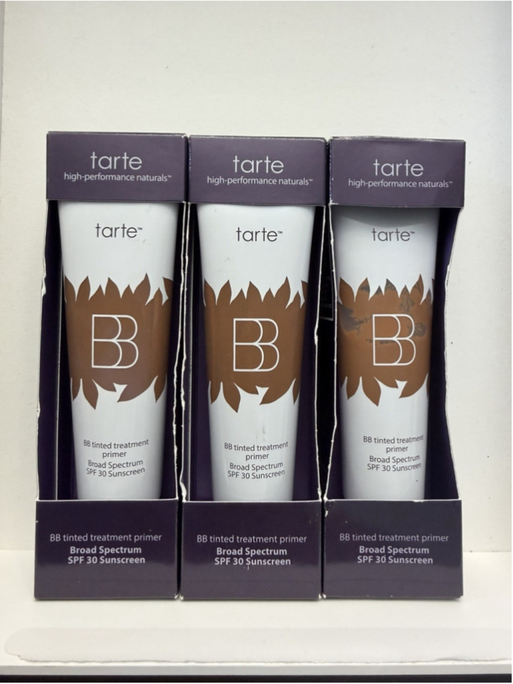 Tarte BB Tinted Treatment Primer SPF 30 Rich Lot of 3 New Expired 2023/2024